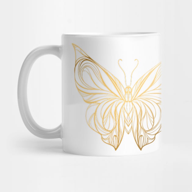 Gold Butterfly by OKUR Creative